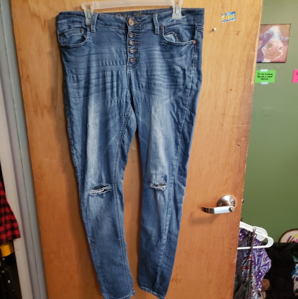 Distressed jeans